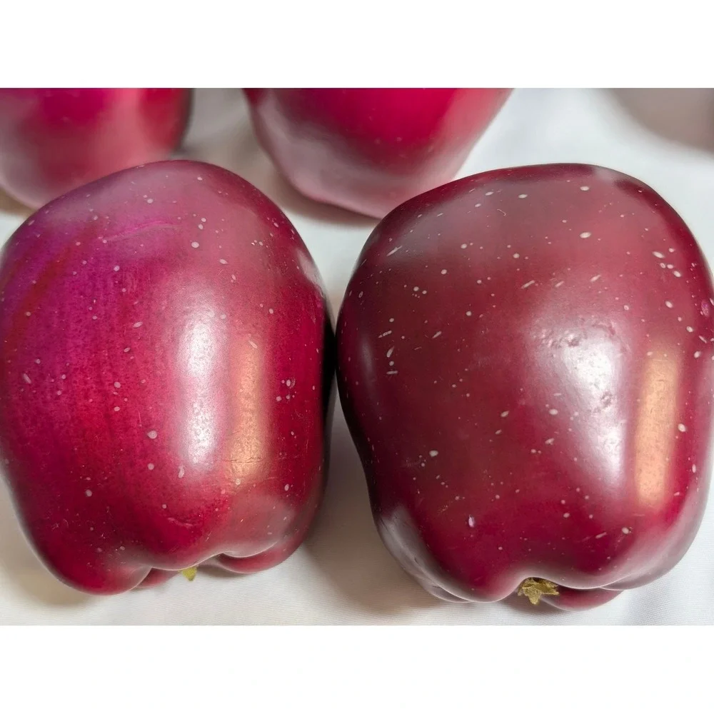 21 Piece Faux Apples Bulk Lot Artificial Fruit Red Purple Lenticels Plastic Foam
